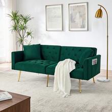 Sofa Bed Mattress - Green + Velvet - View 9