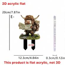 2D亚克力童话花园插牌，森林动物和蘑菇图案，户外草坪和庭院装饰，耐候迷你花园摆件，春夏礼物，7件套 - G - 查看 10