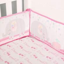 Nuevos estilos de protectores y cabeceros para cuna de bebé estampados - Rosa - Ver 3