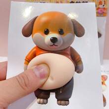 Cute Puppy Squeeze Toy, Creative Stress Relief Accessory, Car Collision Protector Sticker - Multicolor - View 4