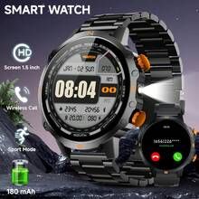 This Outdoor Smart Watch Features A 180mAh Large Capacity Battery, LED Flashlight, Wireless Calling, Voice Assistant, Multi-Function Reminders, Fitness Tracking, 1.5-Inch High-Definition Display, And Alloy Case. It Is Compatible With IOS And Android Systems, Making It An Ideal Holiday Gift. - Multicolor - View 12