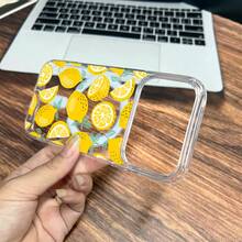 1pc Printed Lemon Soft Edge Transparent Magnetic Adsorption Phone Case, Anti-Oxidation And Non-Yellowing, Compatible With Apple 7, 8, XR, 11, 12 Pro, 13 Mini, 14 Plus, 15, 16, 17 Pro Max, Galaxy A05S, A15, A16, A25, A26, A36, A54, A56, S21 FE, S22 Plus, S23 Ultra, S24, S25 Plus, S26 Ultra - Clear - View 2