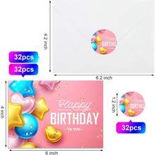 Joyberg 32 PCS Happy Birthday Cards Bulk With Envelopes, 4x6 Assorted Birthday Cards - 32 tấm thiệp có in sẵn lời chúc phúc. - Xem 3