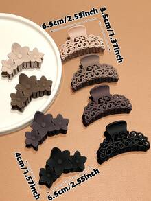 8pcs/Set Women's Fashion Casual Elegant Medium Floral Hollow Semi-Circle Hair Clips, Suitable For Daily Occasions Including School, Women's Hair Accessories, Women's Decorations, Gift For Women - Multicolor - View 6