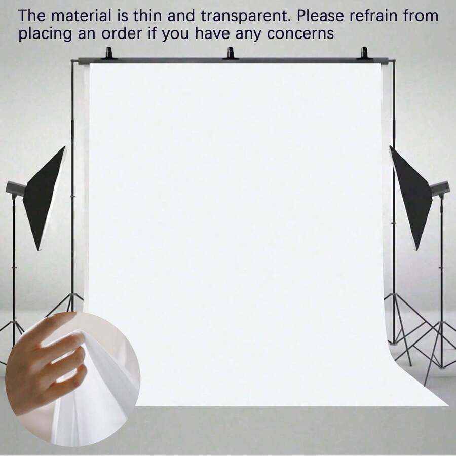 1 件白色摄影背景布，尺寸为 59x39.3 英寸/82.6x59 英寸，优雅的人像和影棚背景横幅，涤纶面料，适用于生日和各种庆祝活动，摄影棚背景，光滑的白色背景，拍摄道具，轻薄透明面料 - 白色 - 查看 1