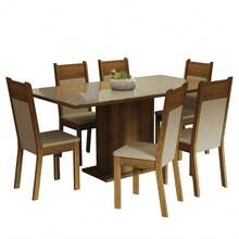 MADESA Dining Table & Chair Sets - Brown and Cream - View 13