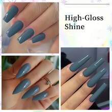 GMUME 16毫升深灰蓝色凝胶指甲油，编号036，冷调灰蓝色，冬日雪之女王美甲，可卸UV/LED凝胶指甲油，三步沙龙品质，大容量 - 霧霾藍 - 查看 6