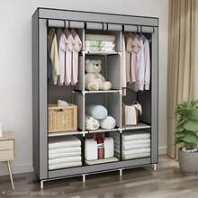 Perchero DE PIE 2 NIVEL para Ropa, Organizador de Metal para Ropa, Rack Ropa Perchero De Piso Organizador Closet, Para Colgar Sombreros zapatos Cajas de Almacenamiento BolsosCloset Ropero Rack Armable Guardaropa Recamara Organización Color Gris Claro - Multicolor - Ver 6