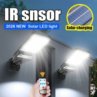 2026 Super Bright Solar Light Outdoor Garden Courtyard Wall Light Waterproof 3-Mode Large Range Lighting Street Light With Remote Control Intelligent Human Sensing Solar Light