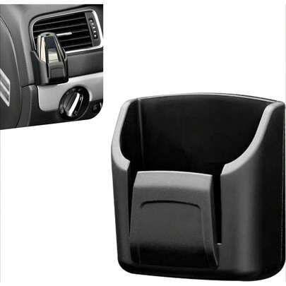 Black Multi-Function Key Holder Stand With Adhesive Backing, Can Be Stuck On Dashboard To Hold Car Keys, Cards, Etc.