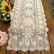 Kilofly Handmade Crochet Lace Rectangular Table Runner 15 X 51 Inch Beige - Beige - View 2