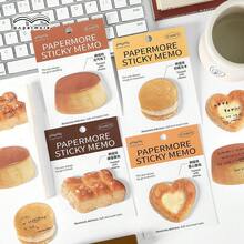 4 piezas de notas adhesivas con diseño de pan tostado, bloc de notas reutilizable - 4 piezas/al azar - Ver 1