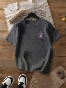 女士“毒药”主题复古90年代风格T恤——印有库兹科的药水图案和“毒药”歌词；休闲短袖圆领上衣，流行文化爱好者的完美之选（经典歌词T恤），夏季提供加大码 - 深灰色 - 查看 2