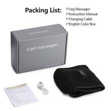 Hailicare 无线气压加热振动小腿按摩器，电动气压腿部按摩器，带加热循环和缓解疲劳功能，1800mAh可充电小腿气囊按摩带，带加热功能，3档肌肉放松强度，适用于小腿、大腿、膝盖、手臂，可作为礼物送给亲朋好友 - 黑色 - 查看 9