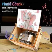 Cute Elephant Music Box Hand Cranked Melody "You Are My Sunshine" Perfect Birthday Gift For Kids/Women - Cute Elephant Music Box - View 9