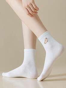 1/5 Pairs Women Merrald Color Cartoon Capybara Pattern Fashion Versatile Breathable Sweat-Absorbent Casual Home Cute Short Socks - Multicolor - View 9