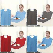 1件套防污多用途老年人口水围兜、残疾人用餐围裙、成人哺乳围巾围兜 - 彩色 - 查看 12