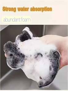 4 piezas, Esponja para lavar platos, Estropajo, Esponja de limpieza de cocina, Esponja para lavar platos compuesta de tres capas, con forma de perro adorable, un regalo perfecto e interesante - A - Ver 5