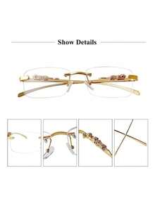 Lentes Jaguar Armazon Lujo Anti Reflejantes Premium Cr782 - Dorado - Ver 5