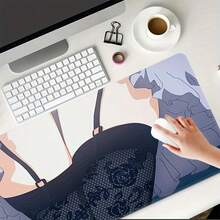 Grande Mouse Pad e Tapete de Mesa com Tema de Meia Anime, Adequado para - Base de Borracha Antiderrapante, Bordas Costuradas, Tapete de Teclado de Computador, Uso Escolar e de Escritório, Presente para, & (Meias) - B - Visão 4