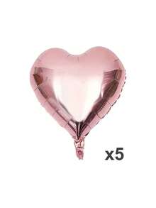 5/10个复古粉色心形气球，18英寸金色心形铝箔气球，大号铝箔气球，婚礼、婴儿派对、周年纪念、情人节装饰爱心铝箔气球 - 彩色 - 查看 16