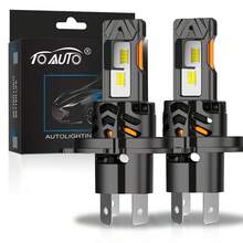 TOAUTO 2Pcs Mini H7 H4 H11 9005/9006 LED Headlight Bulbs CANBUS 25000LM 90W Car Turbo Driving Headlamp Error Free 6000K White High Low Beam 12V - A - View 12