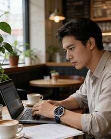 Versace Premium Gift Watch - Unisex Minimalist Design V-Circle VEBQ00419 Men's Quartz Watch - Blue - View 3