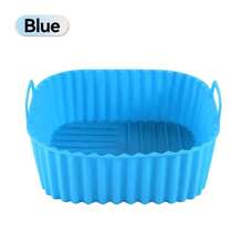 方形空气炸锅内衬垫 | 加厚硅胶烘焙垫托盘，不粘，易清洁，适用于 3-8 夸脱空气炸锅 - 彩色 - 查看 12