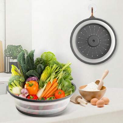 Microwave Splatter Cover For Food, Large Size - Collapsible & Vented Silicone Splatter Guard Lid - Microwave Plate & Dish Cover With Handle Kitchen Gadget For Meal Prep(10.63in*3.15in)