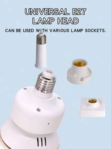 Large 20.4" Ceiling Fan Light With Remote, 40W Socket Light With Fan, E27 Base Small Screw In Ceiling Fan With 3 Speeds, 3000K-6500K Dimmable, Socket Extender For Bathroom, Kitchen And Small Room - one-size - View 10