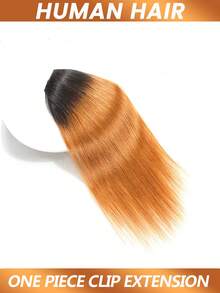 V-Shaped Hairpiece Clip In Human Hair Extensions Full Head Straight Invisible Wire Hair Extensions For Women T1B/30 - S1/30 - View 5