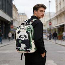 Fashionable Unisex Backpack, Large Capacity Outdoor Travel Commute Backpack For High School, College Students, Cartoon Design, Great Gift For Son/Daughter - White - View 3