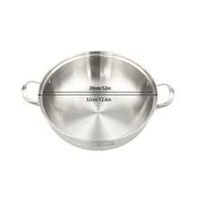 SHIOUCY 304 Stainless Steel Wok 12in Inner Diameter 4.4lbs With Lid Steamer Rack For Home Restaurant Hotel Kitchen Boiling Frying Steaming - Silver - View 11