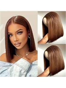8-16inch Ladies' Straight Short Bob Wig With Black To Burgundy Gradient Suitable For All People 13x4 Clear Lace Front Wig For Women 200 Density Pre Plucked With Baby Hair #1/99J Bob Wig Human Hair Straight Frontal Wigs Human Hair Glamorous Style, Ideal For Festivals, Parties & Daily Wear Elegant Short Bob Wig With Bangs For Women -Straight Short Bob Wigs,Hair In #1/99J Straight Short Bob Wigs Human Hair For Women Bob Wig Human Hair - S4 - View 4