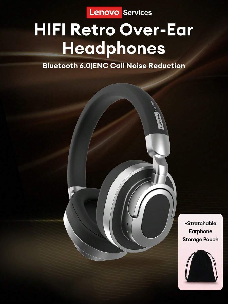 Lenovo 联想 LE602 新款时尚无线耳机，配备便携盒，大尺寸动圈单元，HIFI 高品质音频，超长续航，ENC 主动降噪，低延迟，适合运动、跑步、摄影等场景，时尚无线耳机，兼容智能手机和电脑，是节日送礼佳品。