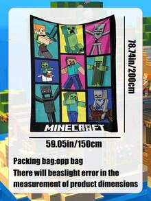 Minecraft 卡通地雷像素游戏工艺品法兰绒毯超保暖毯家居装饰装饰街景床罩加入购物车，我们将提供优先配送服务。 - 彩色 - 查看 7