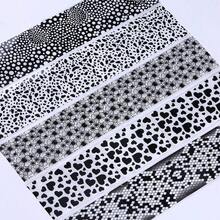 10 Rolls/Box Black & White Lace Nail Art Stickers, Nail Transfer Stickers, DIY Nail Decoration Accessories - 多色 3 - 查看 8