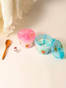 3-Compartment Infant Formula Dispenser, Convenient For Outdoor Travel, Leak-Proof Rotating Formula Powder Container, DIY Cartoon Pattern Kids Snack Box, Suitable For Infant & Toddler Outdoor Travel - Multicolor - View 6