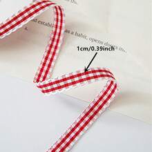 5yards 10mm Wavy Edge Plaid Ribbon Grid Bows & Ribbons For Home Wedding Christmas Valentine's Day Decorations DIY Gift Wrapping - Pick Colors - View 2