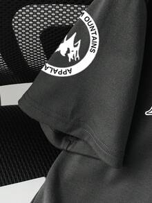 男童休闲字母印花短袖T恤，夏季 - 灰色 - 查看 5