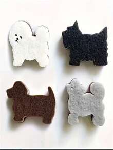 4 piezas, Esponja para lavar platos, Estropajo, Esponja de limpieza de cocina, Esponja para lavar platos compuesta de tres capas, con forma de perro adorable, un regalo perfecto e interesante - A - Ver 11