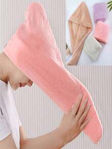 1pc Microfiber Hair Turban, Quick Dry Hair Wrap, Water Absorbent Hair Towel - Multicolor - View 2