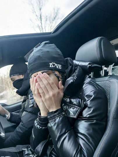 Y2K 时尚刺绣针织帽，男女通用运动户外跑步帽 - 透气弹力，时尚休闲