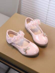 1 đôi giày da nhỏ cho bé gái, giày da nhỏ đa năng phù hợp cho bé tập đi hàng ngày, mùa xuân/hè. - Hồng - Xem 4