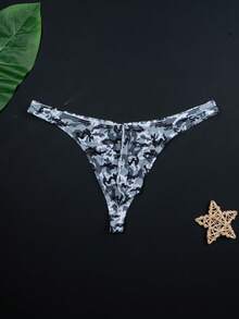 5件装男士内裤，男士柔软速干透气印花三角裤，时尚贴身丁字裤，新款简约舒适丁字裤 - 彩色 - 查看 7