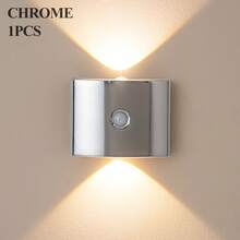 磁吸式 LED 感應壁燈，USB 充電式壁燈，3 色可調亮度，無線電池供電 LED 小夜燈，適用於走廊/臥室/浴室/床頭/書桌/衣櫥/客廳家居裝飾 - 彩色 - 查看 15