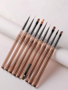 1 Set Nail Art Dotting Pen Kit, Nail Tools Polka Dot Pen, Nail Dotting Pen, Silicone Nail Art Pen Set Pink Handle Dotting Pen, Nail Art Dual-Head Silicone Pen Engraving Pen Gel Brush Nail Art Brush, Nail Art Tools Metal Rod Flower Line Drawing Pen Gold Nail Art Pen Set Striping Brush - Multicolor - View 10