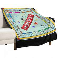 Monopoly Board Game Classic Throw Blanket Valentine Gift Ideas Decorative Blankets - màu đen - Xem 1