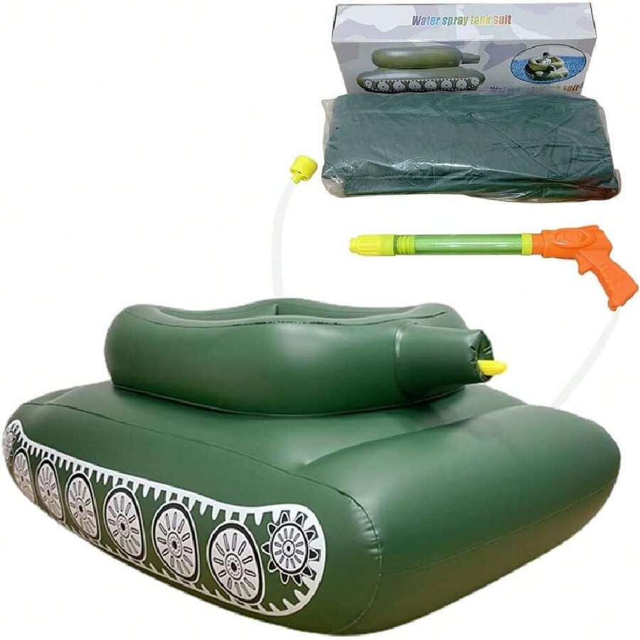 Tanque Inflable con Cañón de Agua Gigante - Divertido Juego Acuático para Niños y Adultos en Verano, Ideal para Piscina, Playa y Fiestas de Agua,40981411 - A - Ver 1
