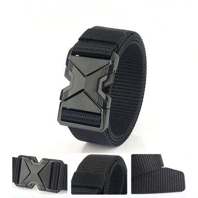 1.5 Inch Military Style Men's Tactical Belt, Plus Size, Woven Strap, Quick Release Buckle